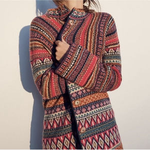Anthropologie Moth Livia Intarsia Cardigan XS EUC